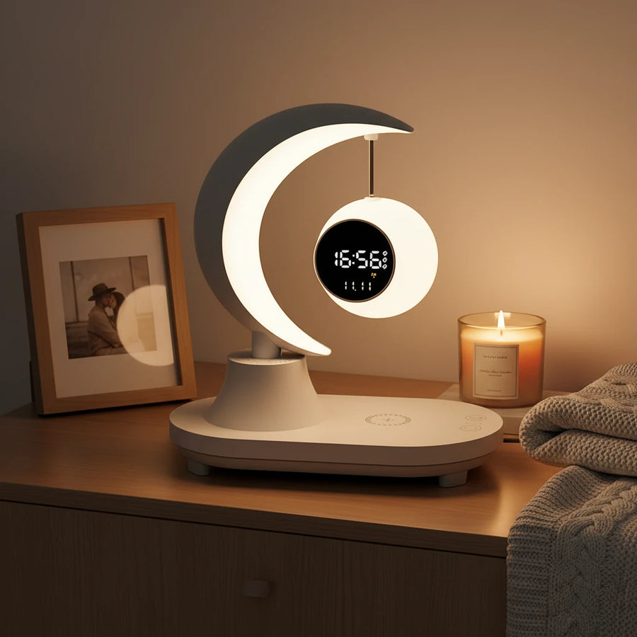 Réveil chargeur induction lampe jour nuit