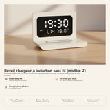 Réveil chargeur induction avec radio, date et température