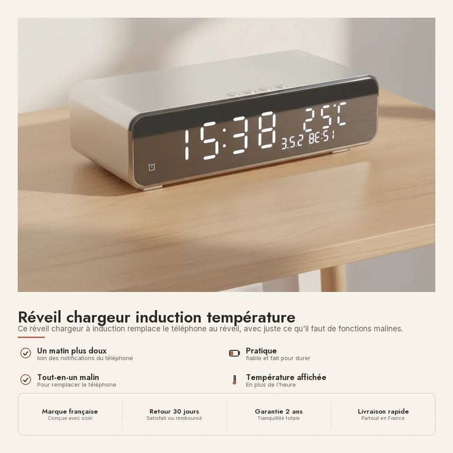 Réveil chargeur induction température