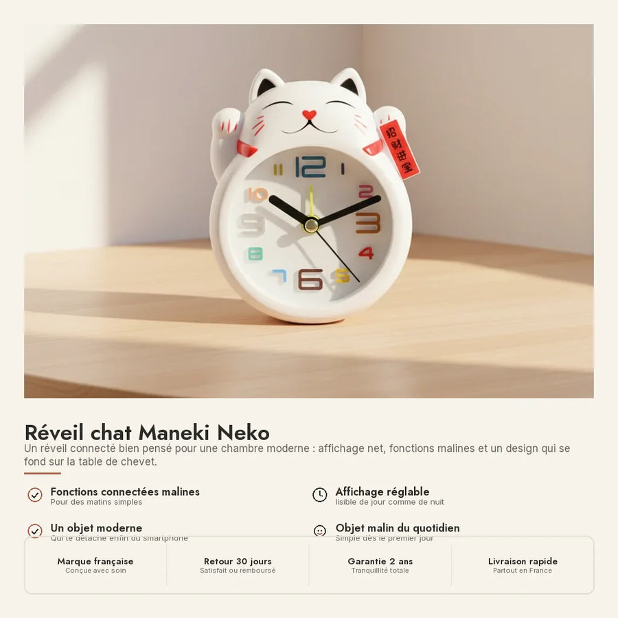 Réveil chat Maneki Neko