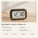 Réveil digital à calendrier, affichage net