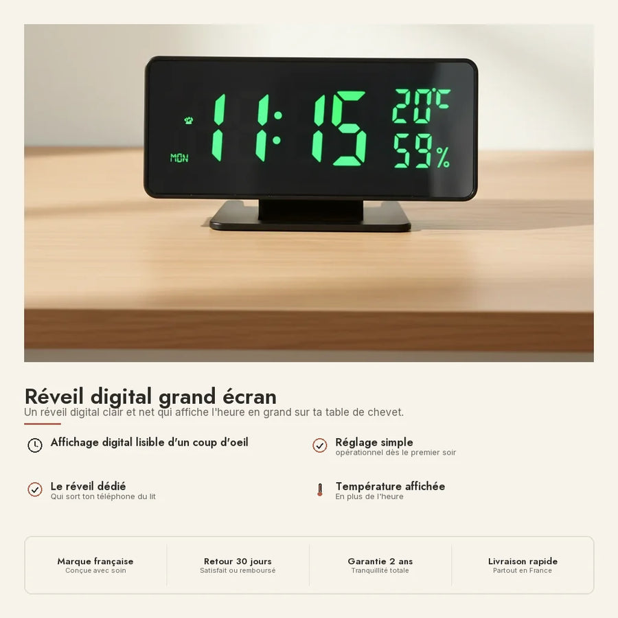 Réveil digital grand écran
