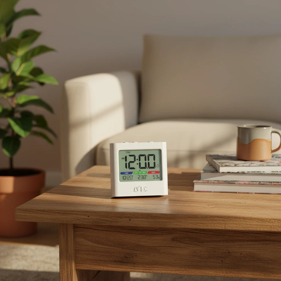 Réveil digital à pile, thermomètre intégré