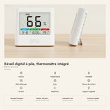 Réveil digital à pile, thermomètre intégré