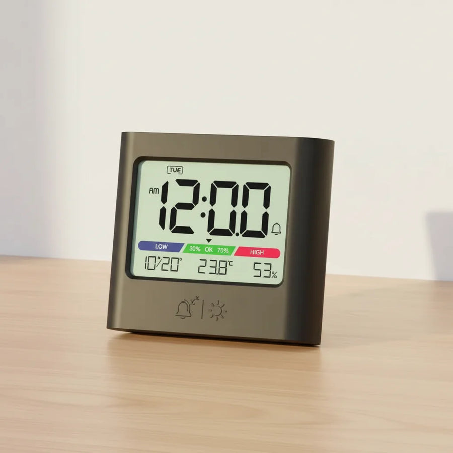 Réveil digital à pile, thermomètre intégré