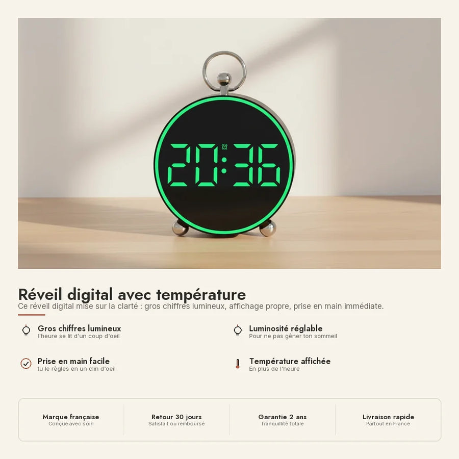 Réveil digital avec température