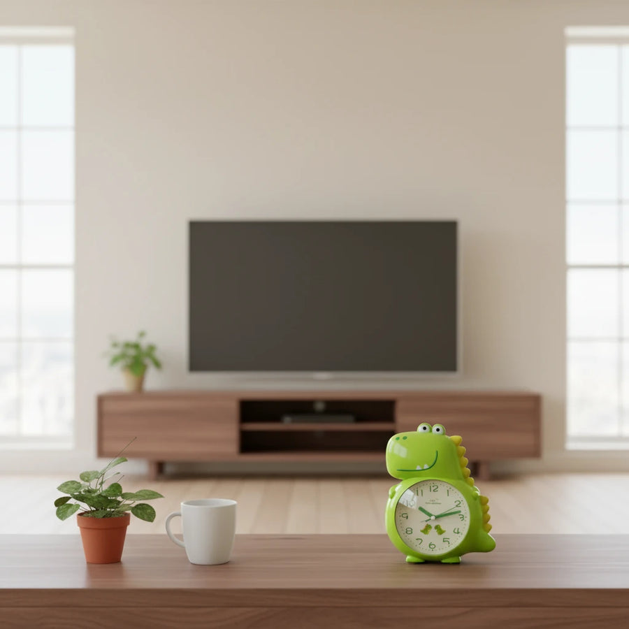 Réveil enfant dinosaure vert