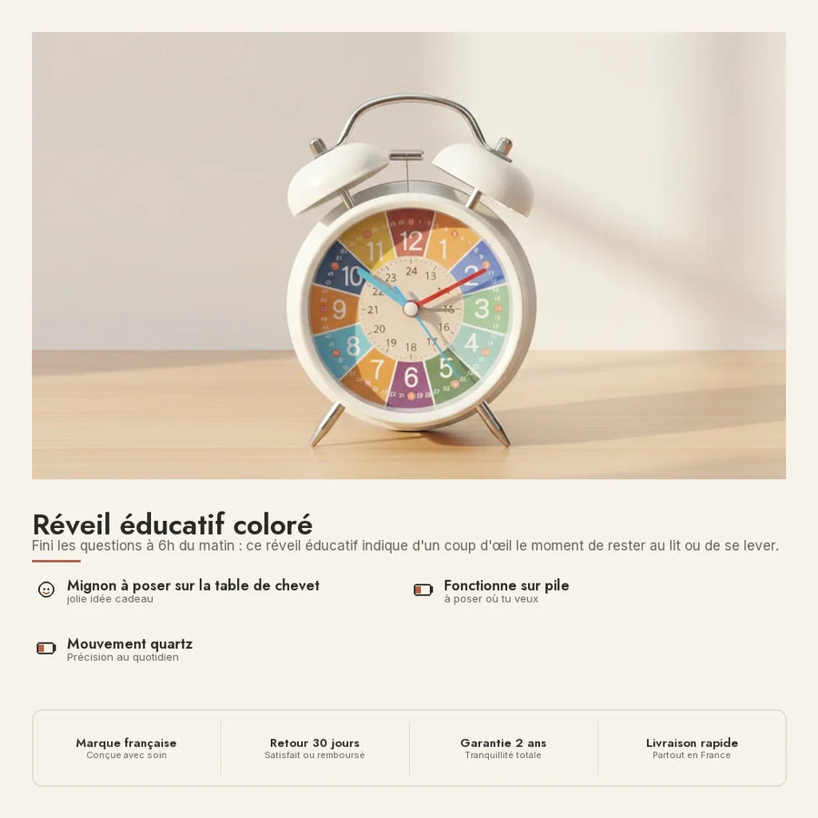 Réveil éducatif coloré
