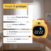 Comment utiliser le réveil éducatif jour nuit ours bruit blanc en quatre étapes