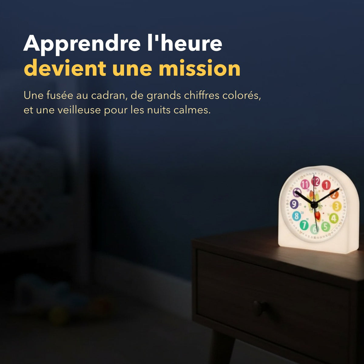 Réveil éducatif pour l'apprentissage en situation dans une chambre d'enfant
