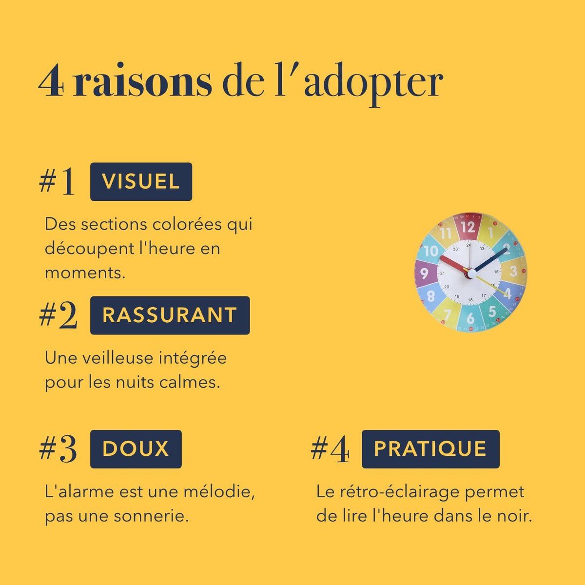 Quatre raisons d'adopter le réveil éducatif veilleuse intégrée