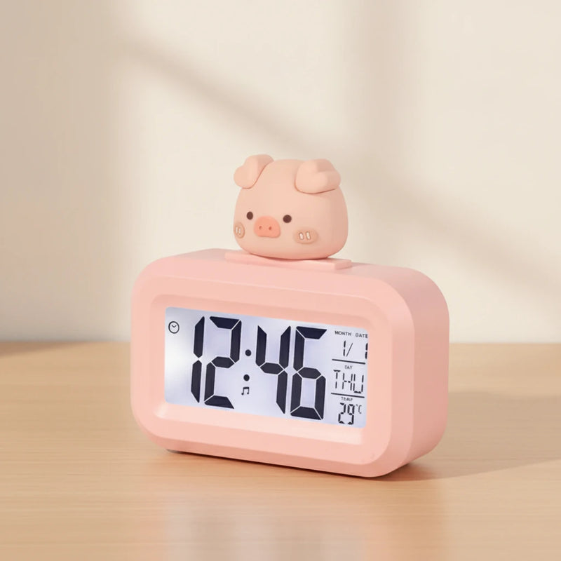 Réveil enfant cochon rose