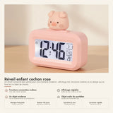 Réveil enfant cochon rose