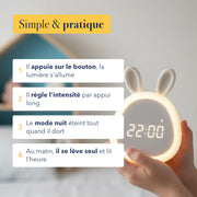 Comment utiliser le réveil enfant éducatif veilleuse lapin