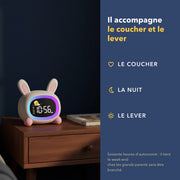 Les moments de la journée accompagnés par le réveil enfant jour et nuit lapin