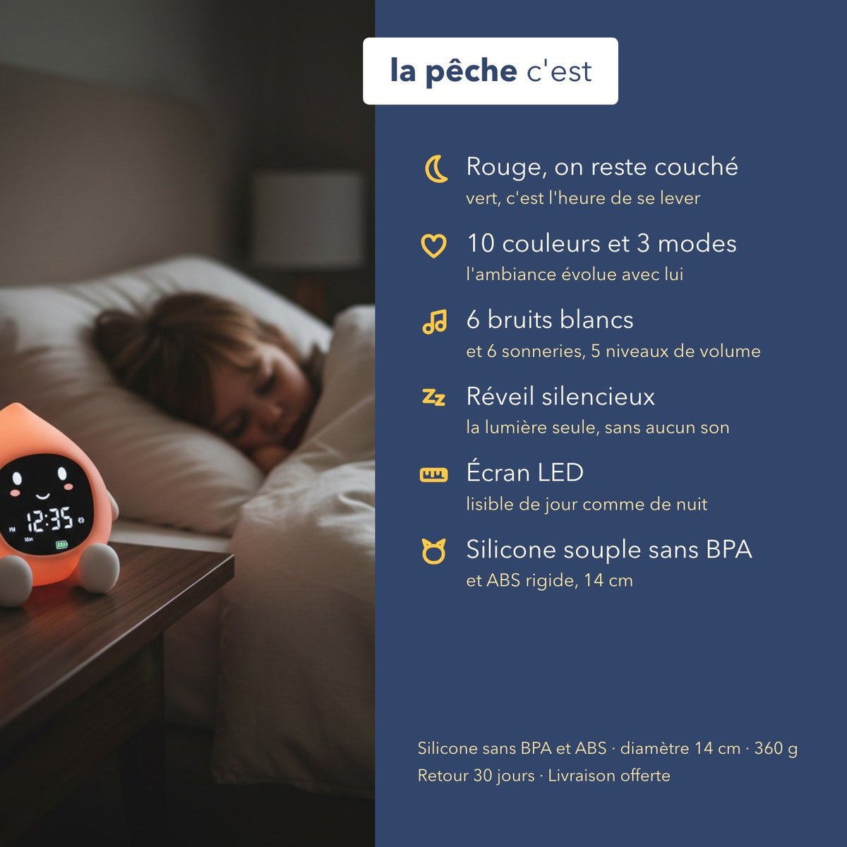 Les caractéristiques du réveil enfant jour et nuit pêche