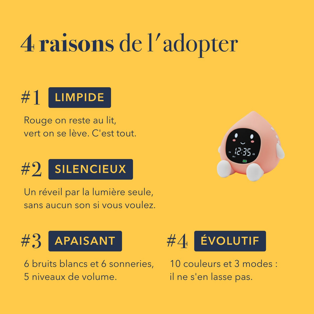 Quatre raisons d'adopter le réveil enfant jour et nuit pêche
