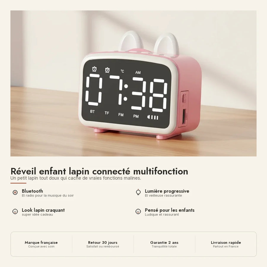 Réveil enfant lapin connecté multifonction