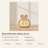Réveil enfant lapin veilleuse de nuit