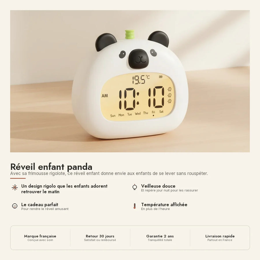 Réveil enfant panda veilleuse