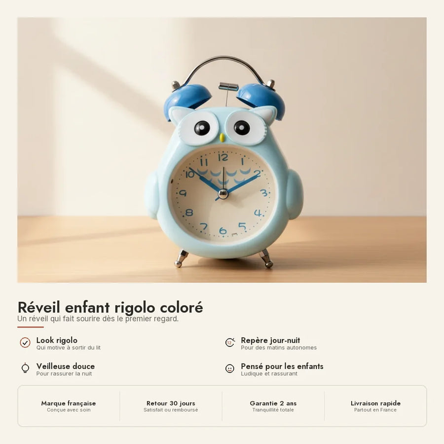 Réveil enfant rigolo coloré
