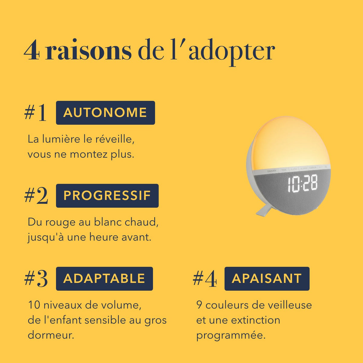 Quatre raisons d'adopter le réveil enfant simulateur d'aube éducatif
