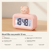 Réveil fille rose poudré 10 ans