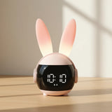 Réveil fille veilleuse lapin