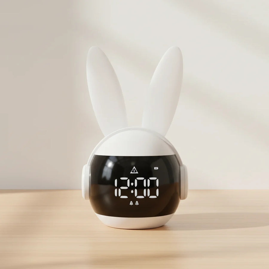 Réveil fille veilleuse lapin