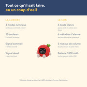 Tout ce que fait le réveil jour et nuit enfant veilleuse framboise