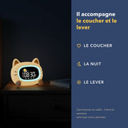 Les moments de la journée accompagnés par le réveil jour nuit enfant chat