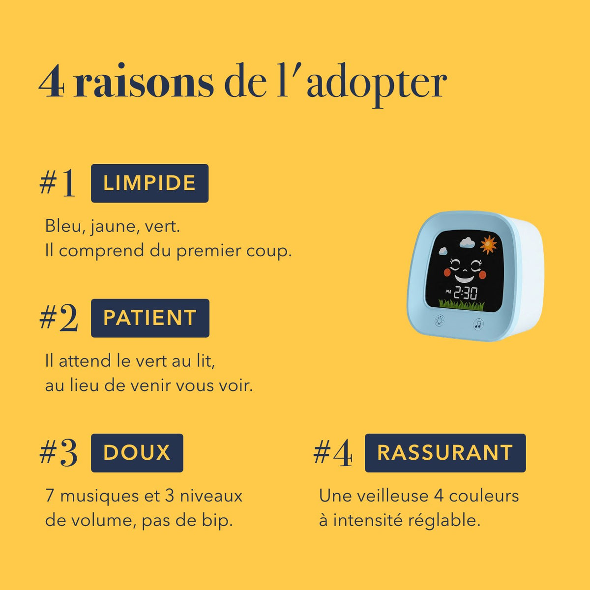 Quatre raisons d'adopter le réveil jour nuit pour enfant