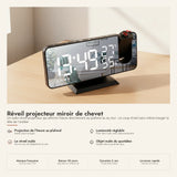 Réveil projecteur miroir de chevet
