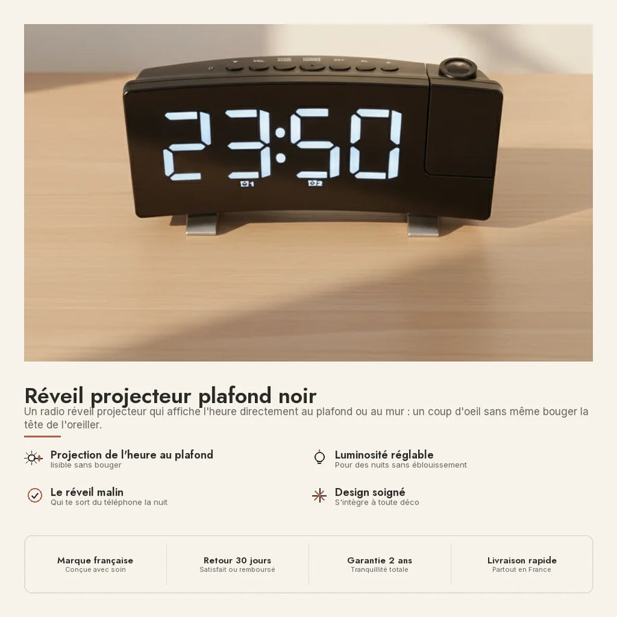 Radio réveil projecteur plafond FM