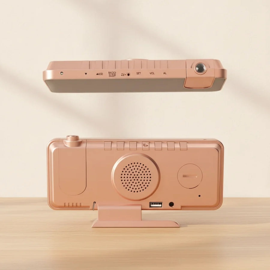 Réveil projecteur rose gold