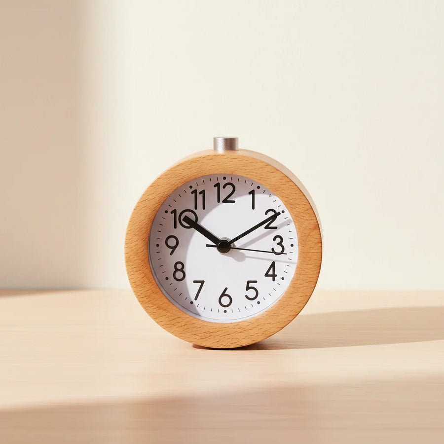 Réveil veilleuse bois tactile