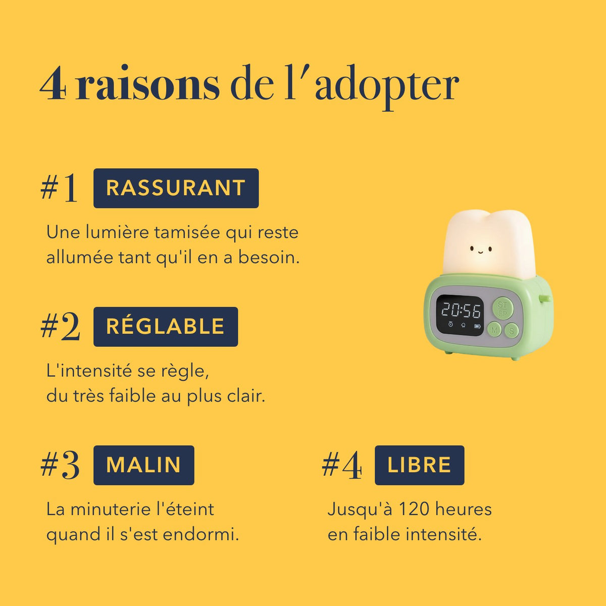 Quatre raisons d'adopter le réveil veilleuse enfant grille-pain