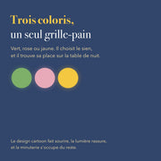 Réveil veilleuse enfant grille-pain en détail