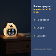 Les moments de la journée accompagnés par le réveil veilleuse enfant jour et nuit bruit blanc