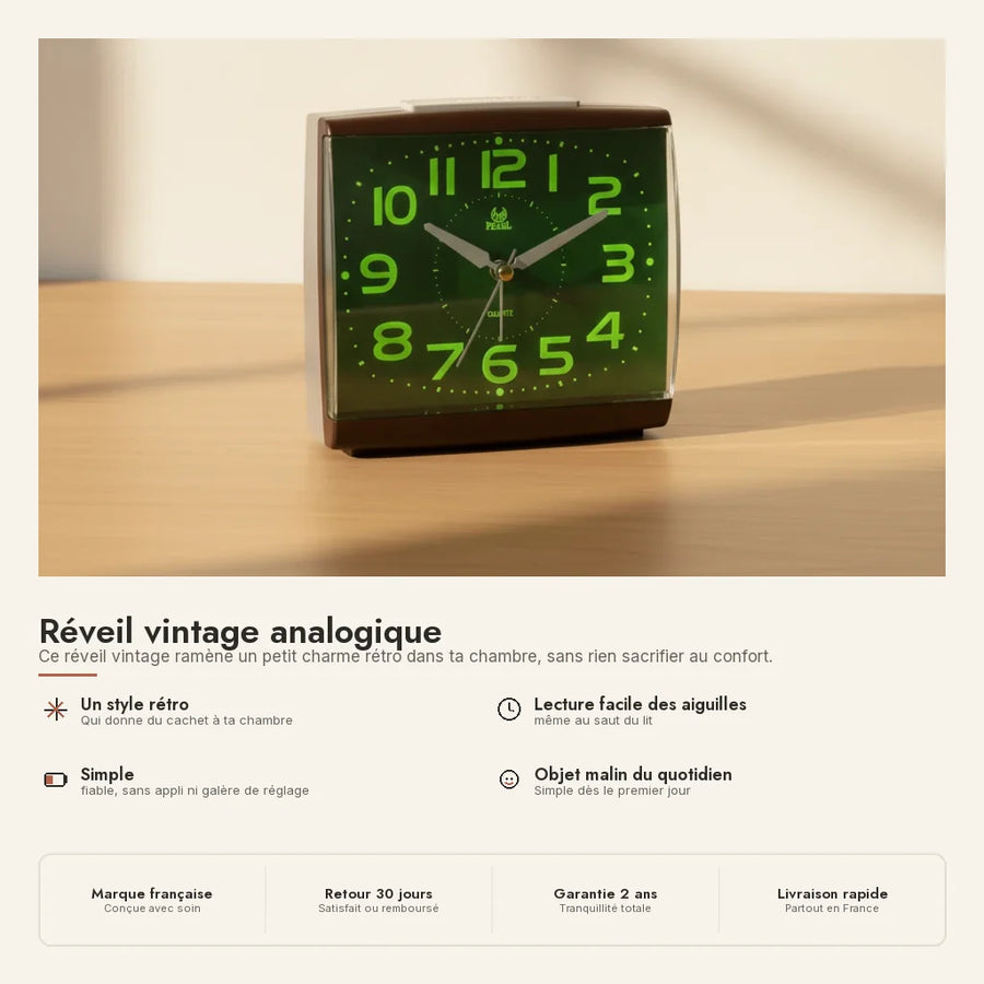 Réveil vintage analogique