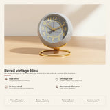Réveil vintage bleu