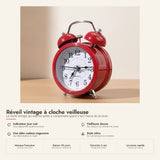 Réveil vintage à cloche veilleuse