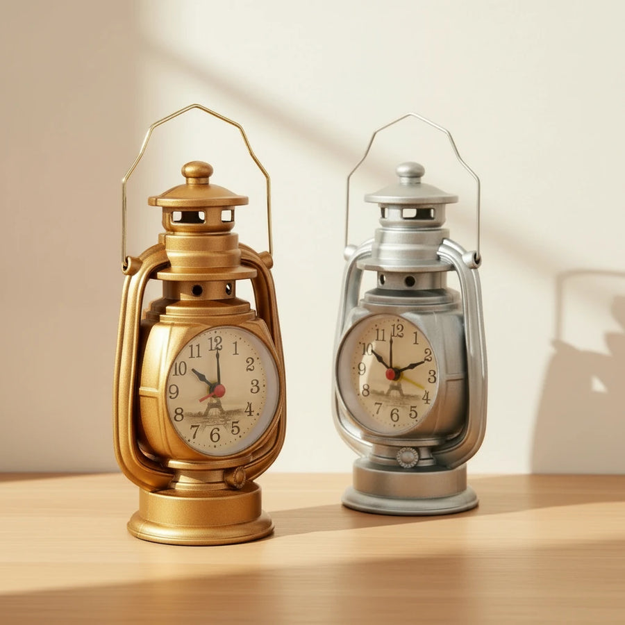 Réveil vintage métal lampe à huile