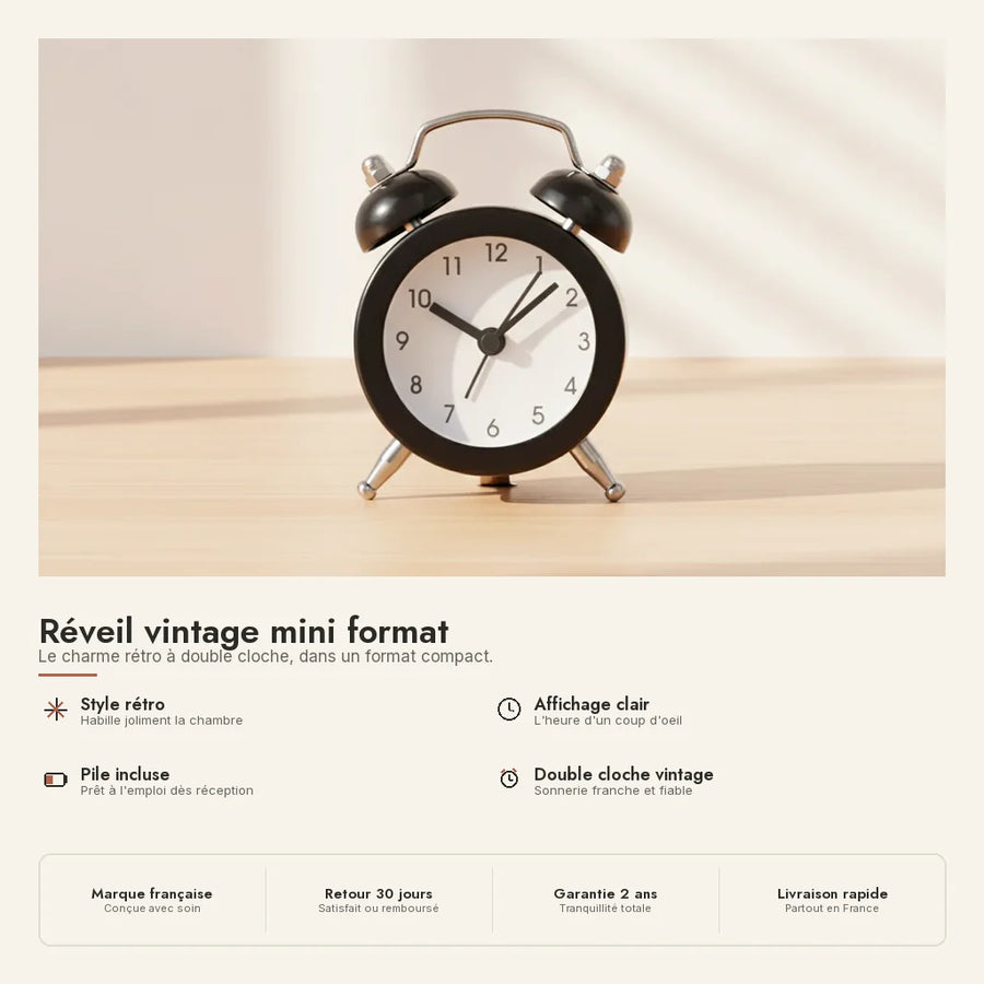 Réveil vintage mini format