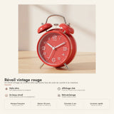 Réveil vintage rouge